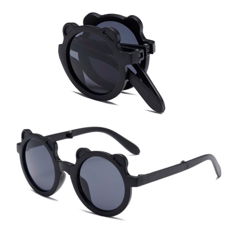 Kính Mát Chống Tia UV Hình Gấu Dễ Thương Cho Bé Có Thể Gấp Gọn