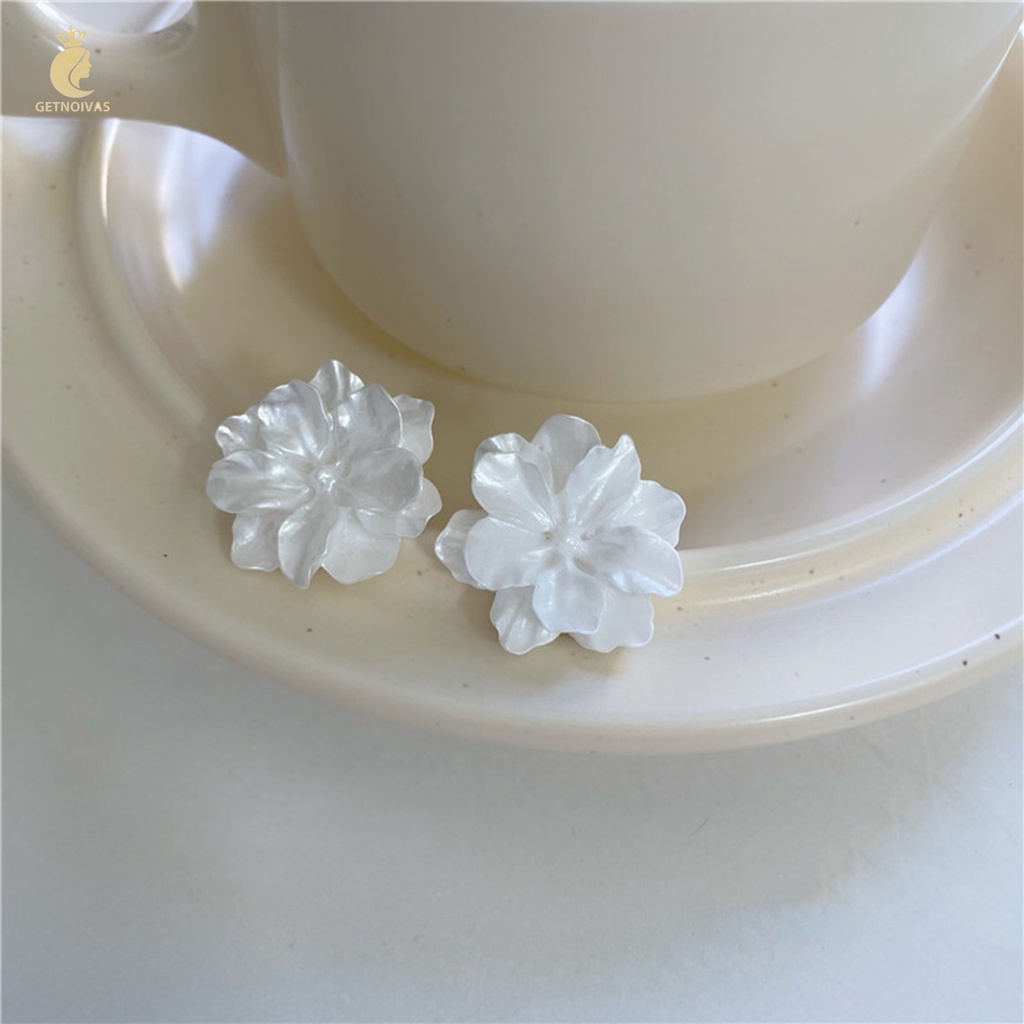 GETNOIVAS Bông Tai Xỏ Hình Hoa Không Gây Dị Ứng Thời Trang Cho Nữ