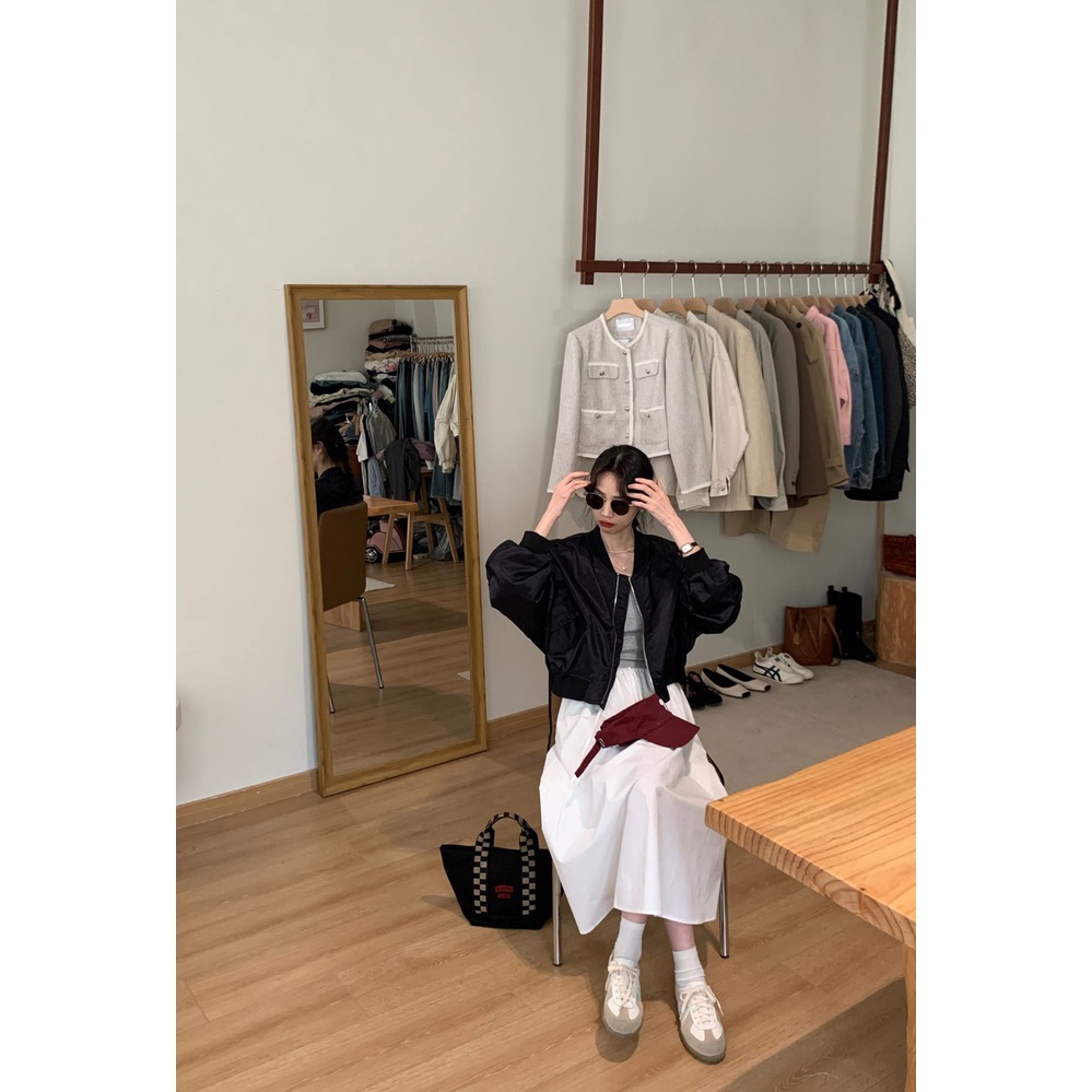 Áo Khoác Bóng Chày Ngắn Dáng Rộng Phong Cách Hàn Quốc Thời Trang Mùa Xuân 2023 Cho Nữ Nhìn 2FGH