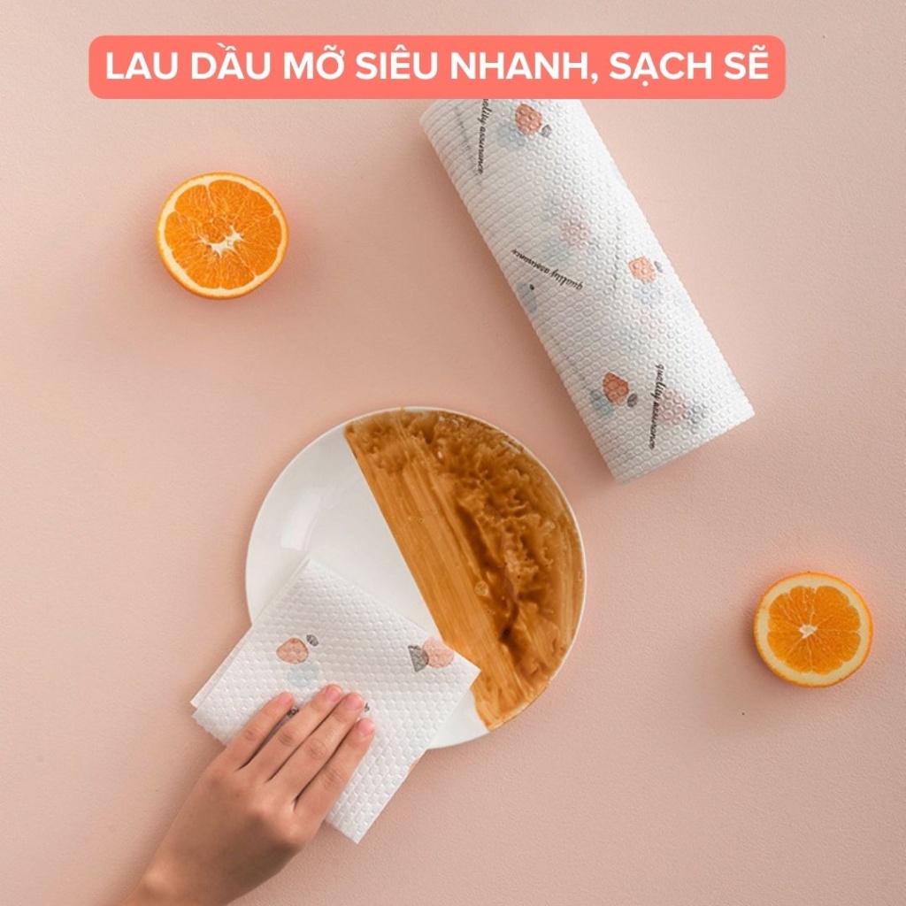 Khăn Lau Nhà Bếp Dùng 1 Lần Siêu Thấm Hút Dầu, Vết Bản Cuộn 200 Miếng Siêu Tiết Kiệm