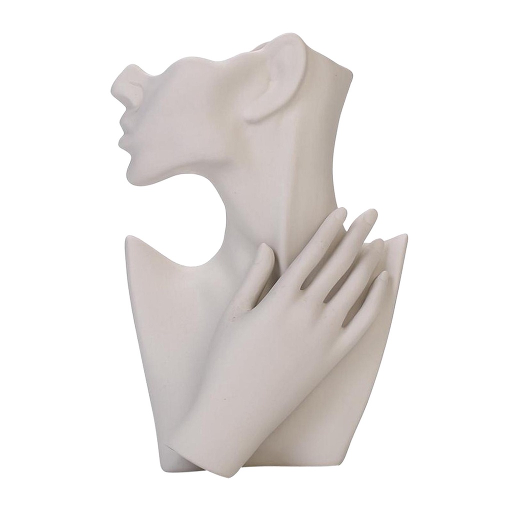 LOVIVER Chậu Hoa Bằng Gốm Sứ Màu Trắng Dùng Trang Trí Nhà Cửa