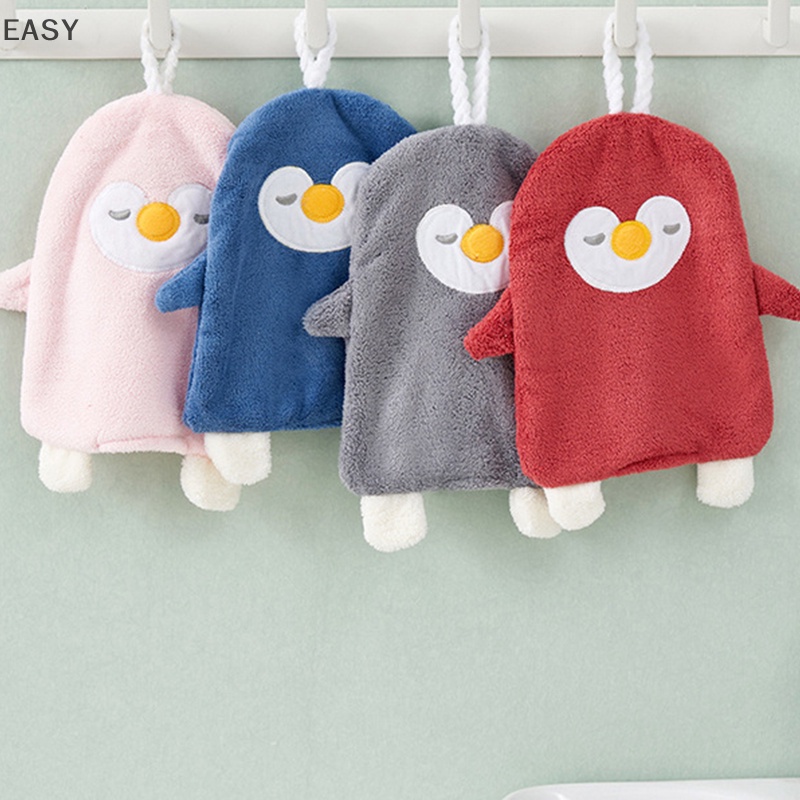 Ea phòng tắm phim hoạt hình khăn tay san hô nhung động vật dễ thương trẻ em treo khăn dày thấm hút khăn mềm trẻ em khăn tay vn