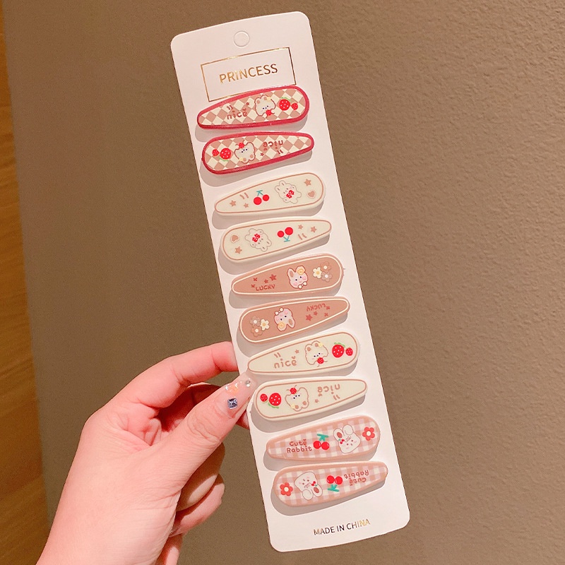 10 cái kẹp tóc cô gái mũ dễ thương bb kẹp trẻ em phụ kiện tóc cô gái kẹp tóc trẻ em phim hoạt hình tóc thẻ mũ nón