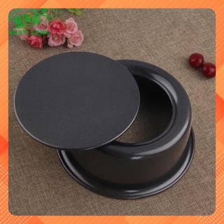 Khuôn làm bánh bông lan tròn đế rời chống dính cao cấp  màu đen 6 inch