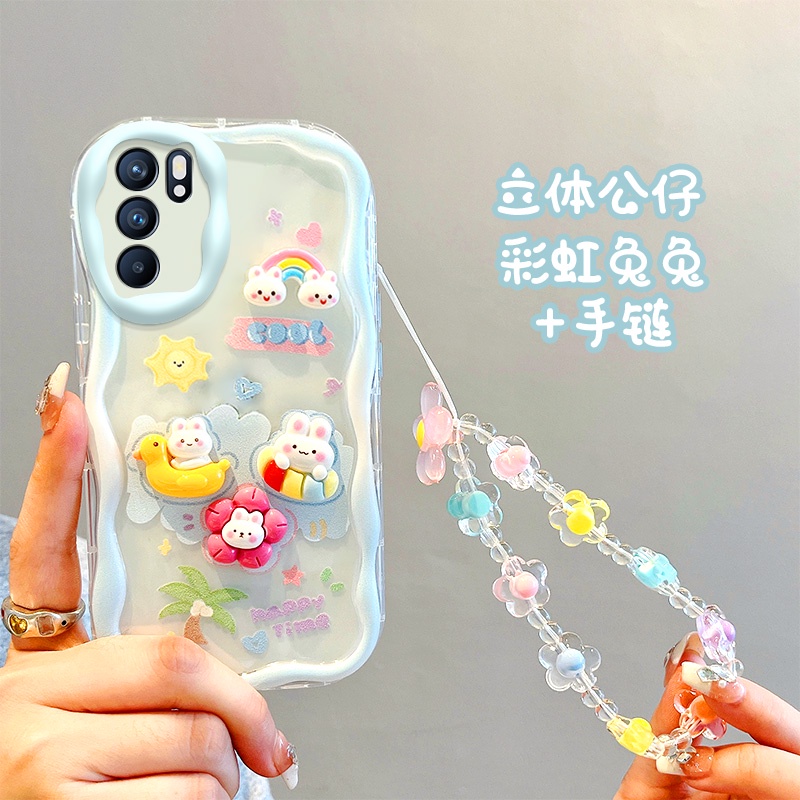 Ốp lưng Oppo Reno 6 ốp Reno 6 5g ốp lưng dễ thương kem cạnh điện thoại ba chiều hình búp bê hình búp bê soft case full case nygz