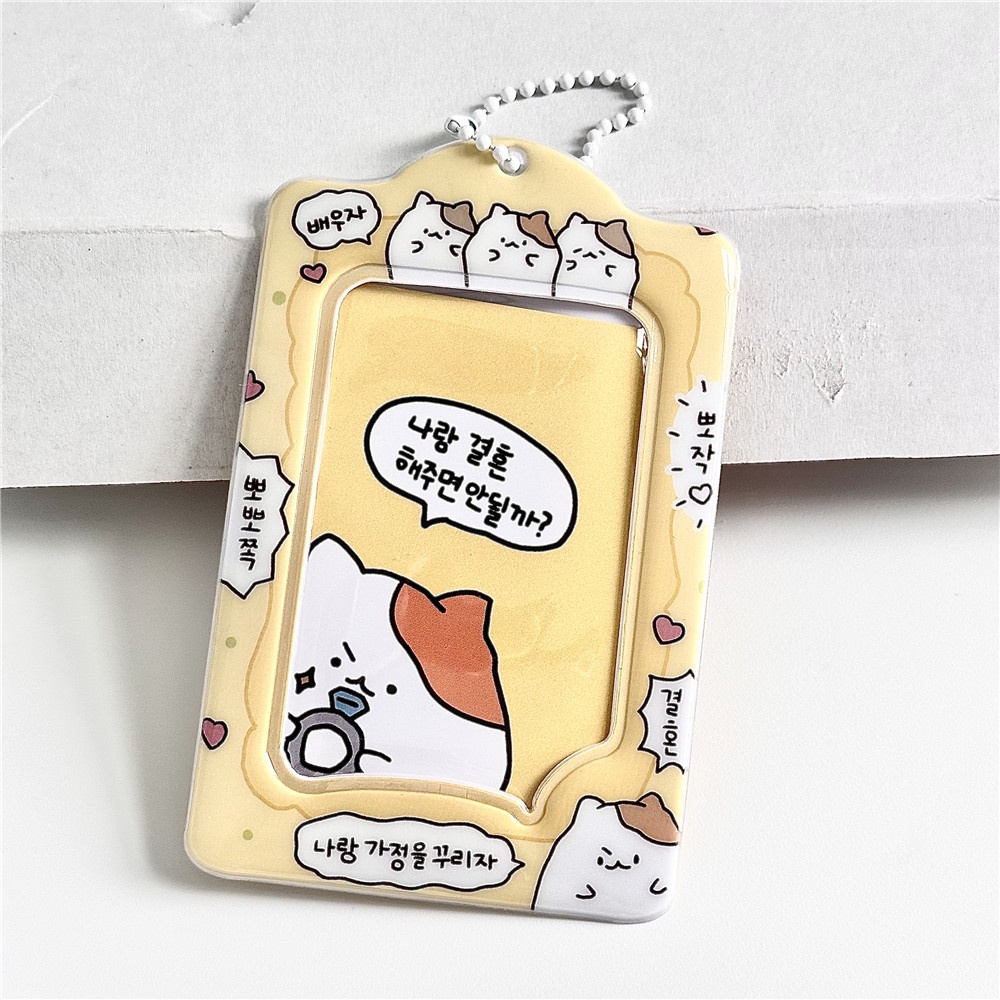 Ins wind cat dễ thương chủ thẻ han ảnh 3 inch thần tượng thẻ nhỏ thẻ sinh viên người tổ chức thẻ chủ mặt dây chuyền