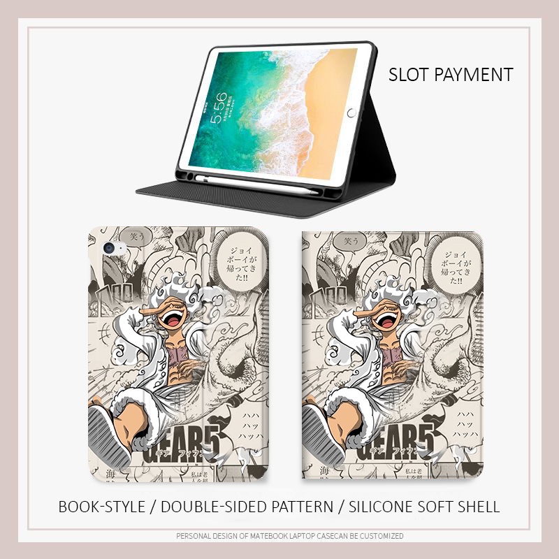 One piece luffy case ipad air4 / 5 mini4 / 5/6 case ipad gen10 2022 pro11 gen7 / 8/9 anime case pen slot ipad gen5 / 6