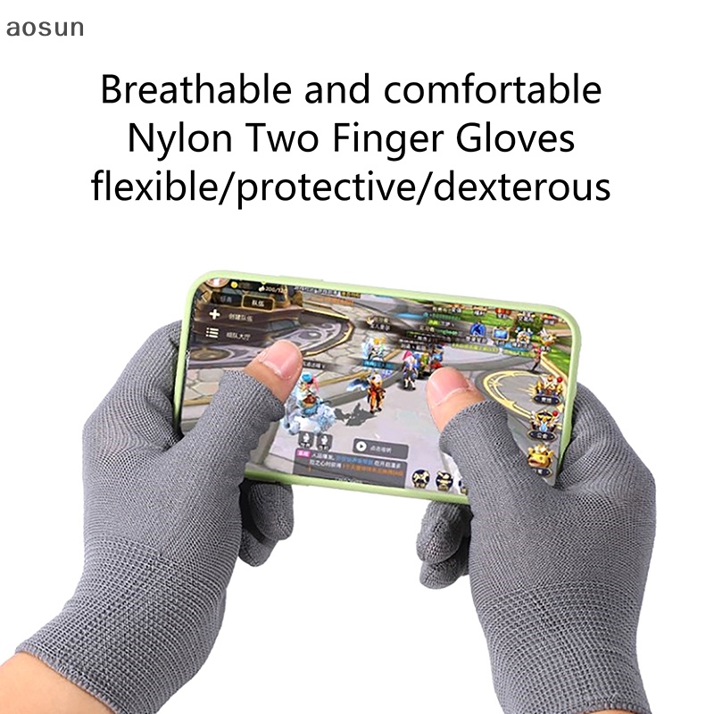 Aosun nylon thoáng khí găng tay màn hình cảm ứng nửa ngón găng tay toàn ngón găng tay ngoài trời găng tay mỏng hung shoog mitten en