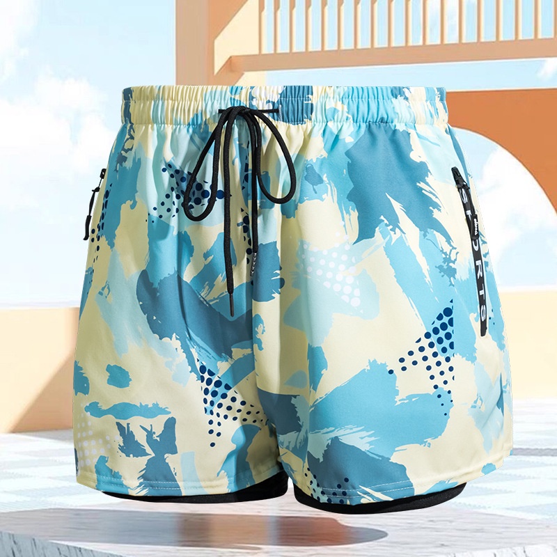 Quần Bơi Nam YLIKE Quần Bơi 2 Lớp Chống Thấm Nhanh Khô  AA7591