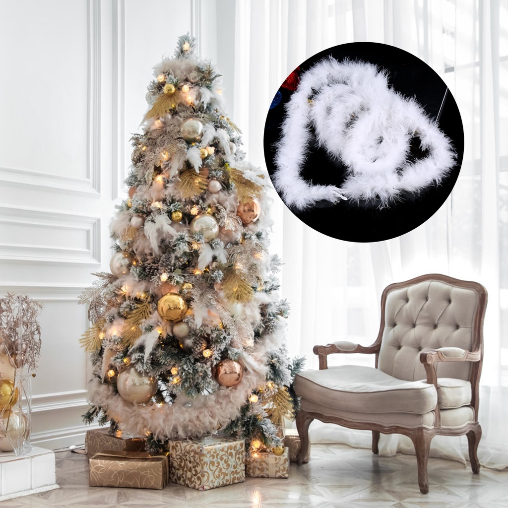 200mm trang trí giáng sinh ruy băng lông vũ xuống dải vòng hoa xmas cây thả đồ trang trí năm mới bữa tiệc đồ trang trí nội thất