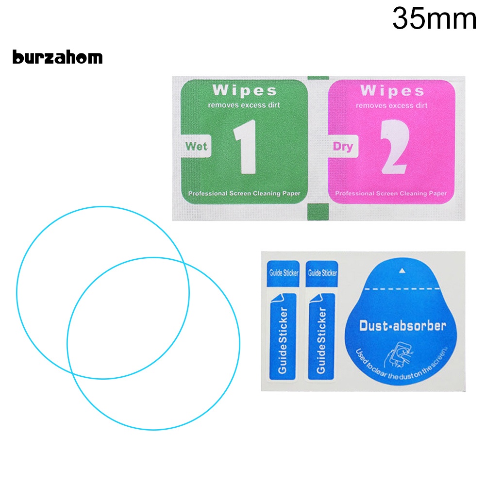 Bur 2 cái kính cường lực đa năng tròn 34-43mm quay số đồng hồ phim bảo vệ màn hình