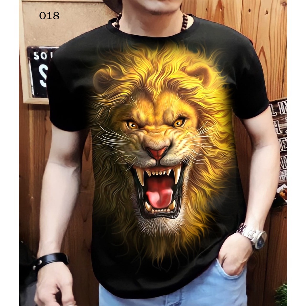Mới nhất tiger design men's distro t-shirt sư tử vàng / quần áo nam mát mẻ ban đầu / áo nam / quần áo nam / có thể cod