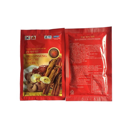 Nước hồng sâm linh chi táo tàu - Red Ginseng Lingzhi jujube Gold 30 gói x 80ml all4baby