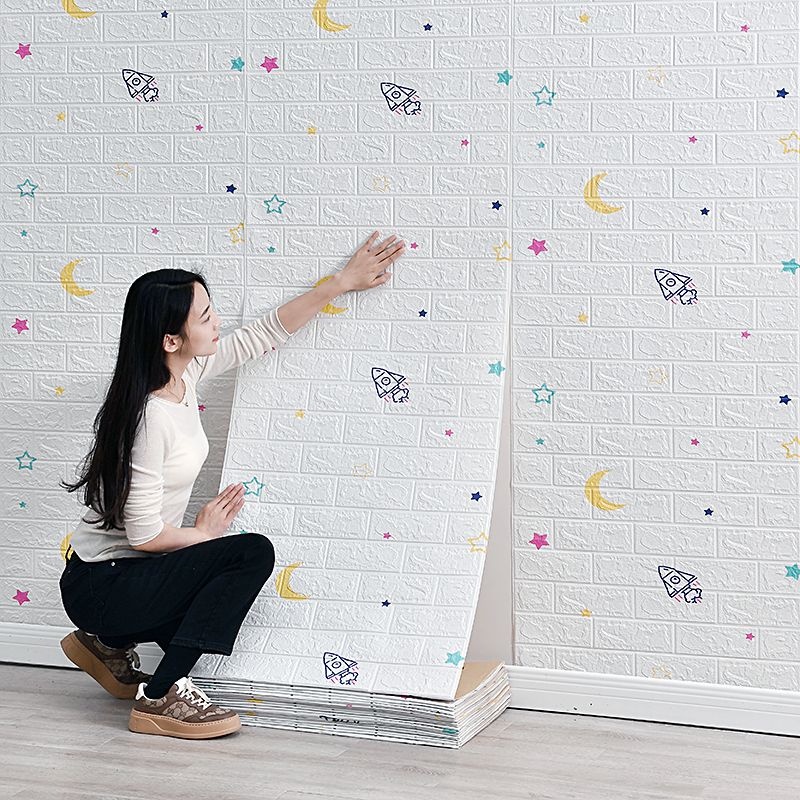 miếng dán tường xốp dán tường 3d sốp dán tường sốp dán tường Trang trí nhà cửa Keo dán tường giấy trang trí nội thất bọt wal giấy thiết kế chuyên nghiệp trang trí tường kích thước lớn hình nền trần dinding gạch phòng