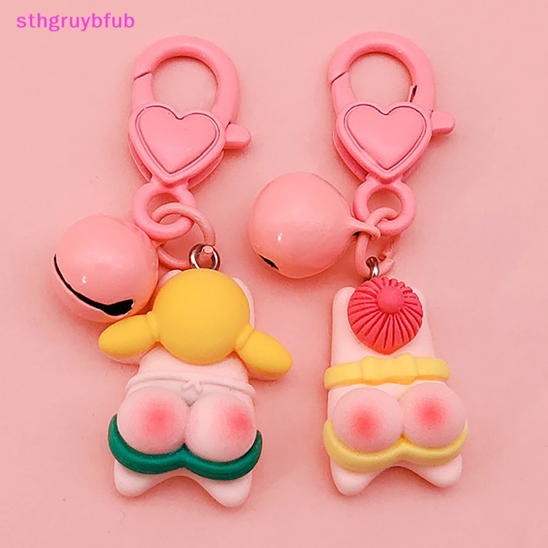 Sthb peach butt áo tắm cô gái móc khóa túi hoạt hình mặt dây chuyền cặp đôi sáng tạo phụ kiện quà tặng vn