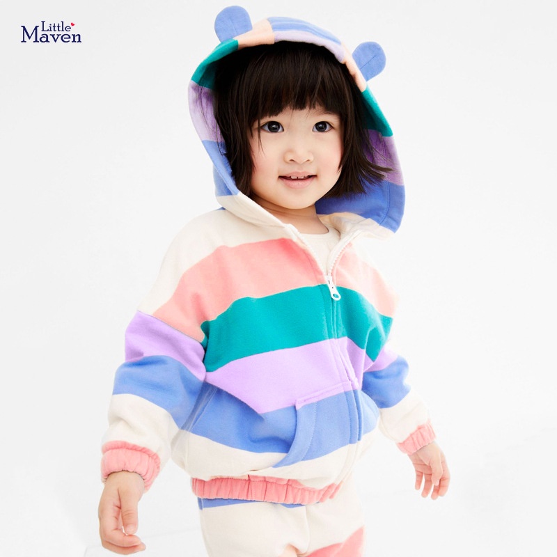 Áo Khoác Cotton Thuần Khiết Tay Dài Dễ Thương Phong Cách Âu Mỹ Cho Bé Gái
