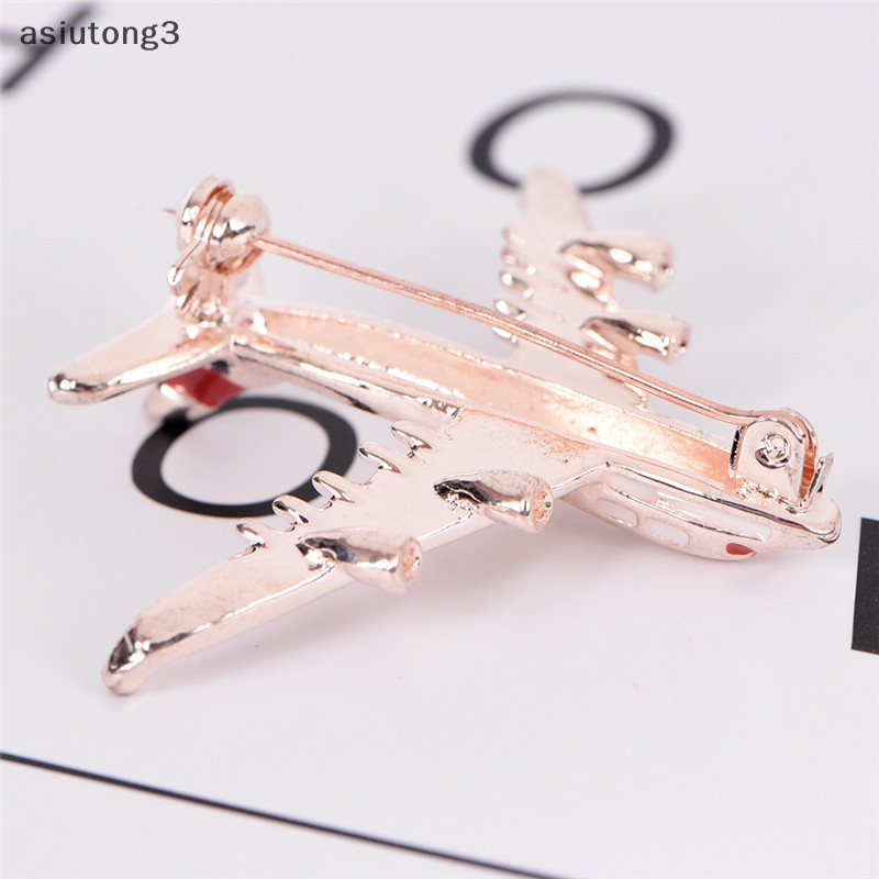 Trâm cài máy bay nhỏ dễ thương trâm cài hợp kim màu xanh pin fighter máy bay mô hình trang sức boutique