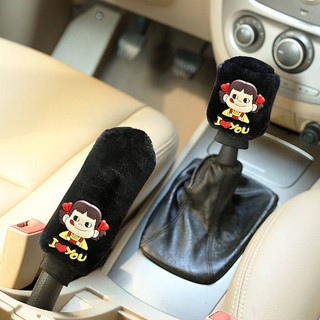 Winter Plush Cartoon Shift Knob Cover Gear Cover Gear Shift Knob Cover Gear Lever Cover Handbrake Set Car Manual Automatic Gear Universal BBFz