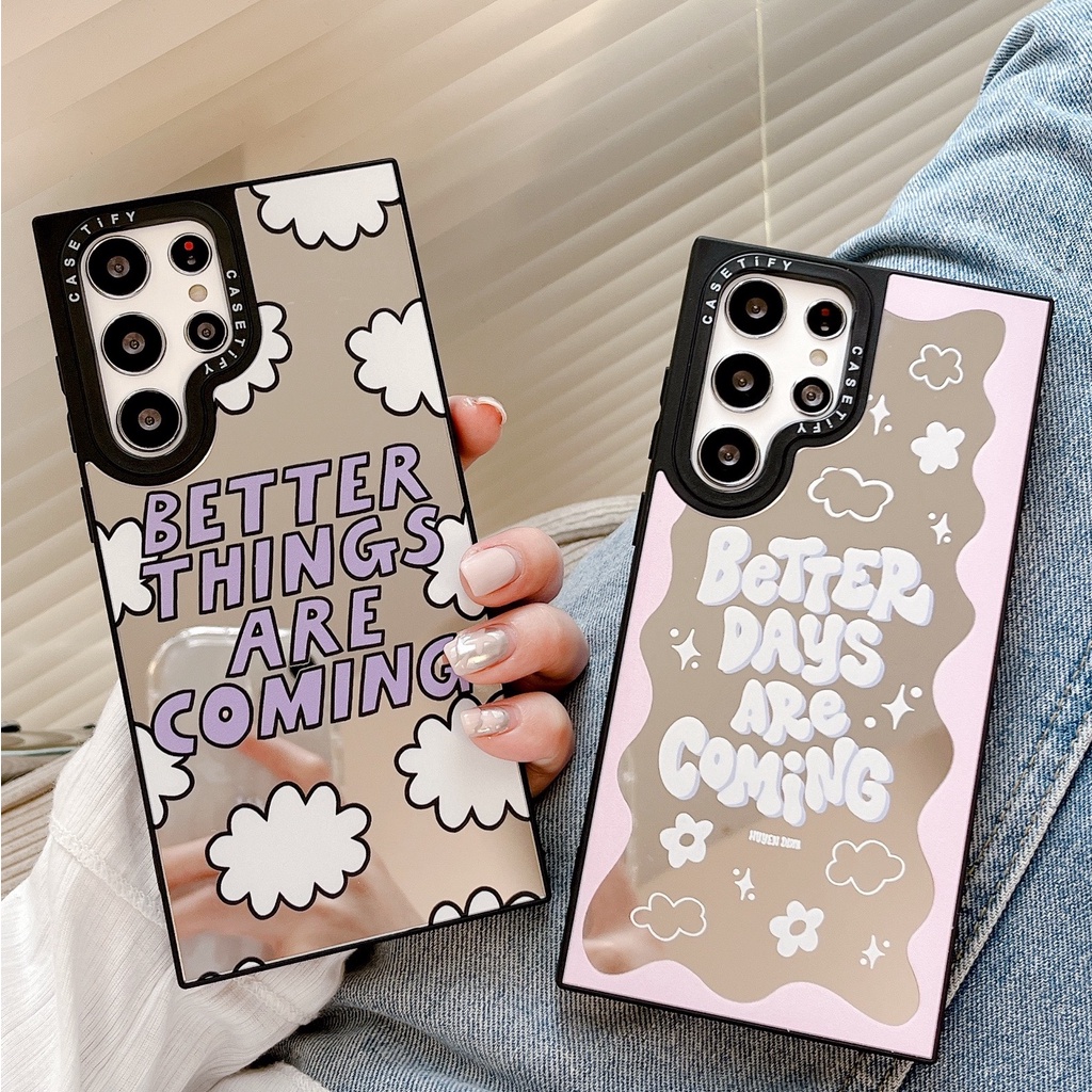 Những ngày / những thứ tốt hơn sắp ra mắt casetify phone case cho samsung galaxy s22 s23 plus ultra +, mirror hard cover