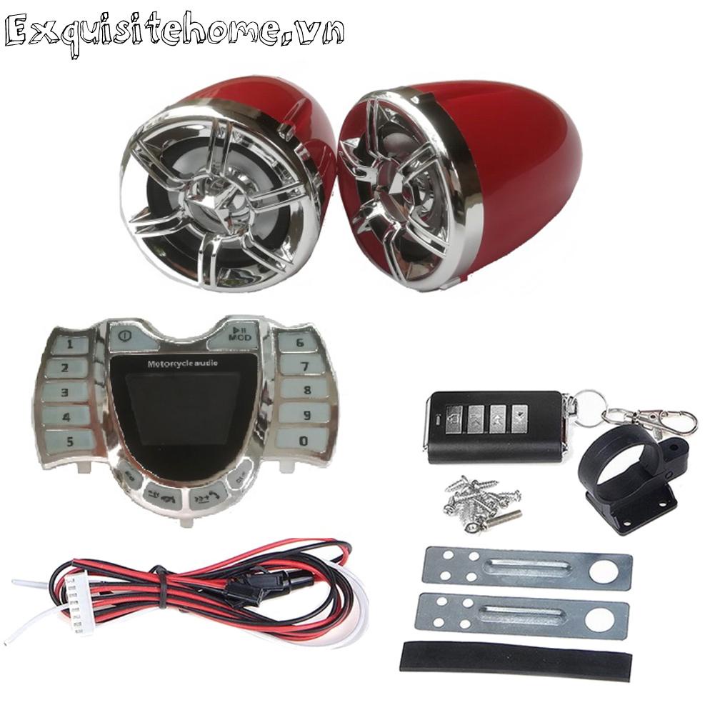 Xe máy hệ thống âm thanh tương thích bluetooth loa âm thanh nổi bộ sạc usb radio