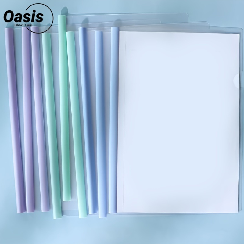 Morandi màu a4 thư mục tệp thanh trượt thanh kéo dày kẹp thanh hình chữ u-thư mục nhựa thông tin trong suốt kẹp sách kiểm tra sinh viên giấy văn phòng kẹp hồ sơ