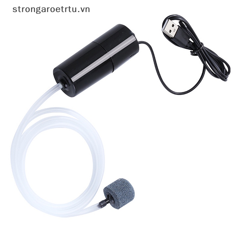 Strongaroetrtu máy bơm khí oxy cho bể cá usb máy nén khí im lặng máy sục khí di động máy oxy nhỏ nhỏ phụ kiện bể cá 5v 1w vn