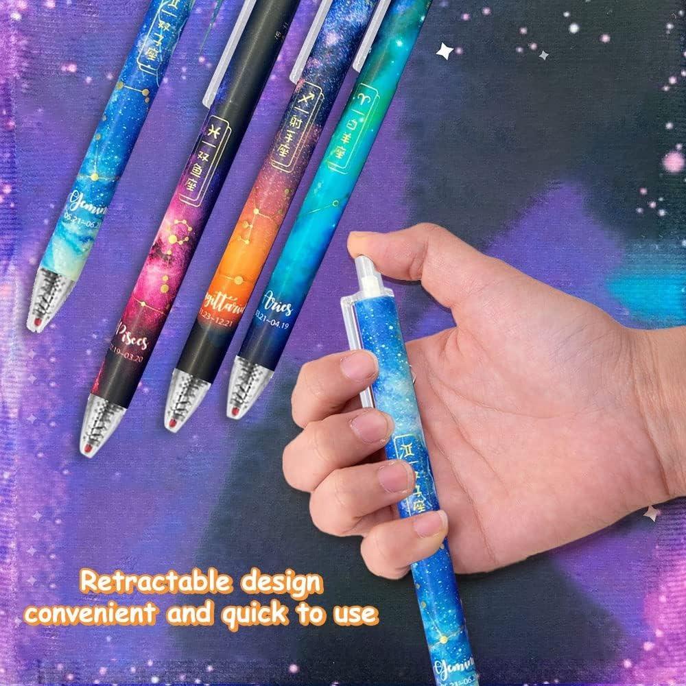 Risedot gel pista, bút bi đen 0,5mm 12 chiếc, đồ dùng văn phòng cung hoàng đạo