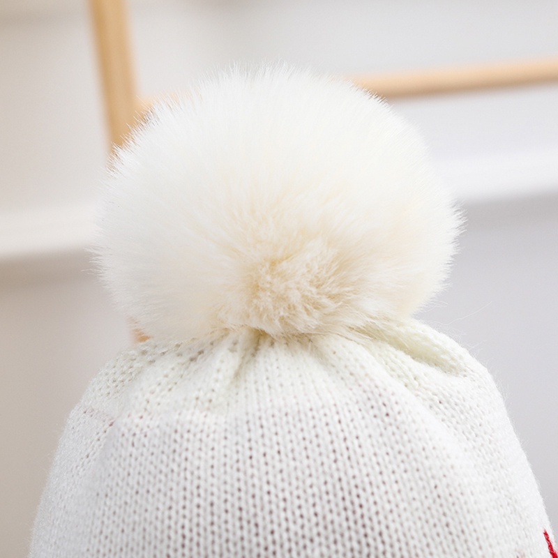 Se7en Mũ Len Dệt Kim Hoạ Tiết Kẻ Sọc Màu Trơn Phong Cách Giáng Sinh Cho Bé Gái