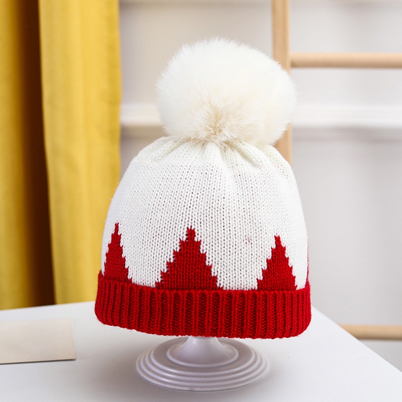 Se7en Mũ Len Dệt Kim Hoạ Tiết Kẻ Sọc Màu Trơn Phong Cách Giáng Sinh Cho Bé Gái