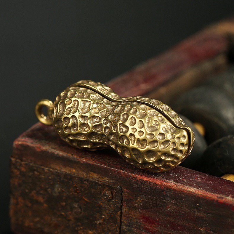 Tượng Trưng Bày Phong Thủy Bằng Đồng Hình Hạt Đậu, Móc Khóa, Trang Trí Chậu Kiểng, Bàn Làm Việc,