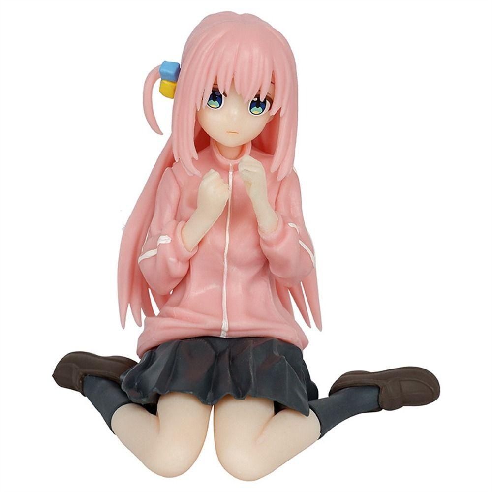 Martin1 gotoh hitori figures, pink girl anime figure, kawaii pvc 8,5cm đồ trang trí bàn búp bê ngồi