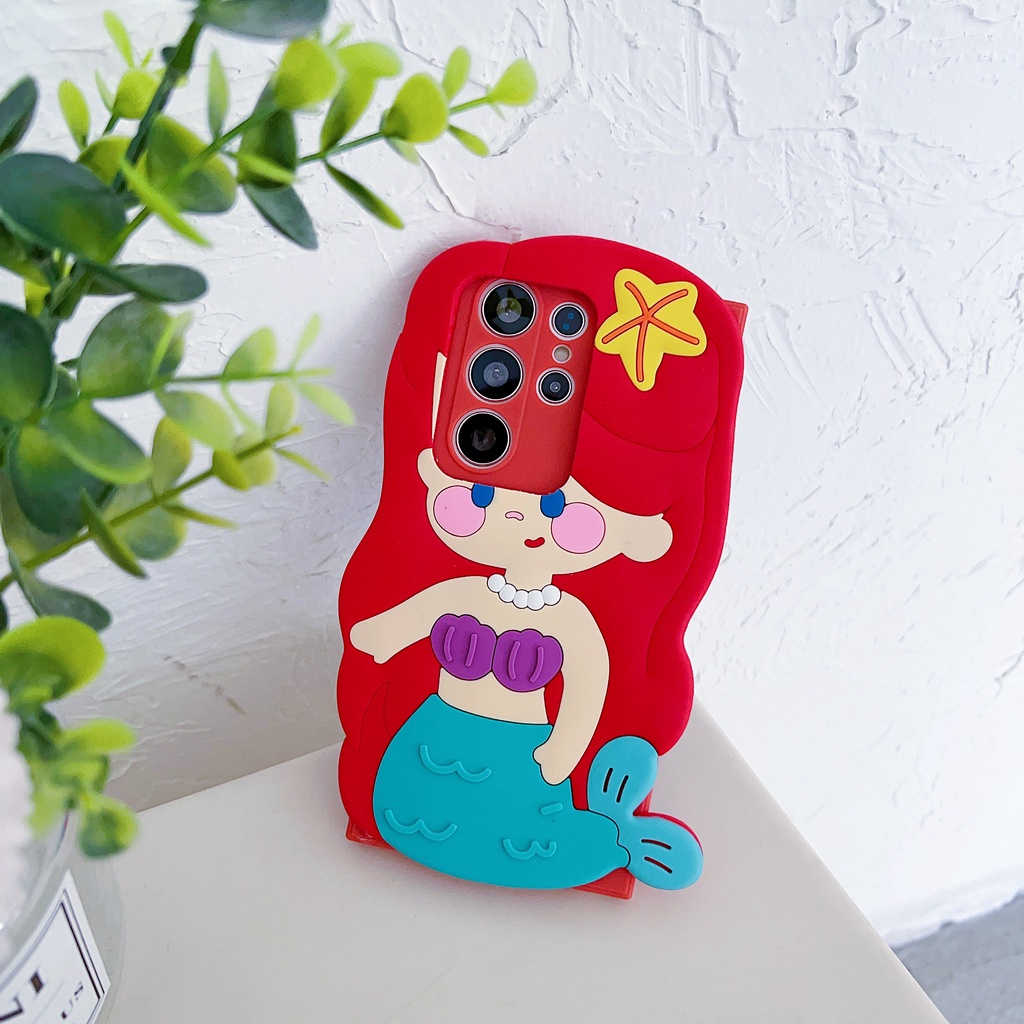 Samsung a14 a23 a72 a50s a30 a33 a53 a54 a13 a12 a22 a42 a52 a20 a71 a82 a20 a41 a73 a32 a21s a10s a51 thiết kế độc đáo thời trang mermaids vỏ điện thoại nắp chống sốc silicon mềm