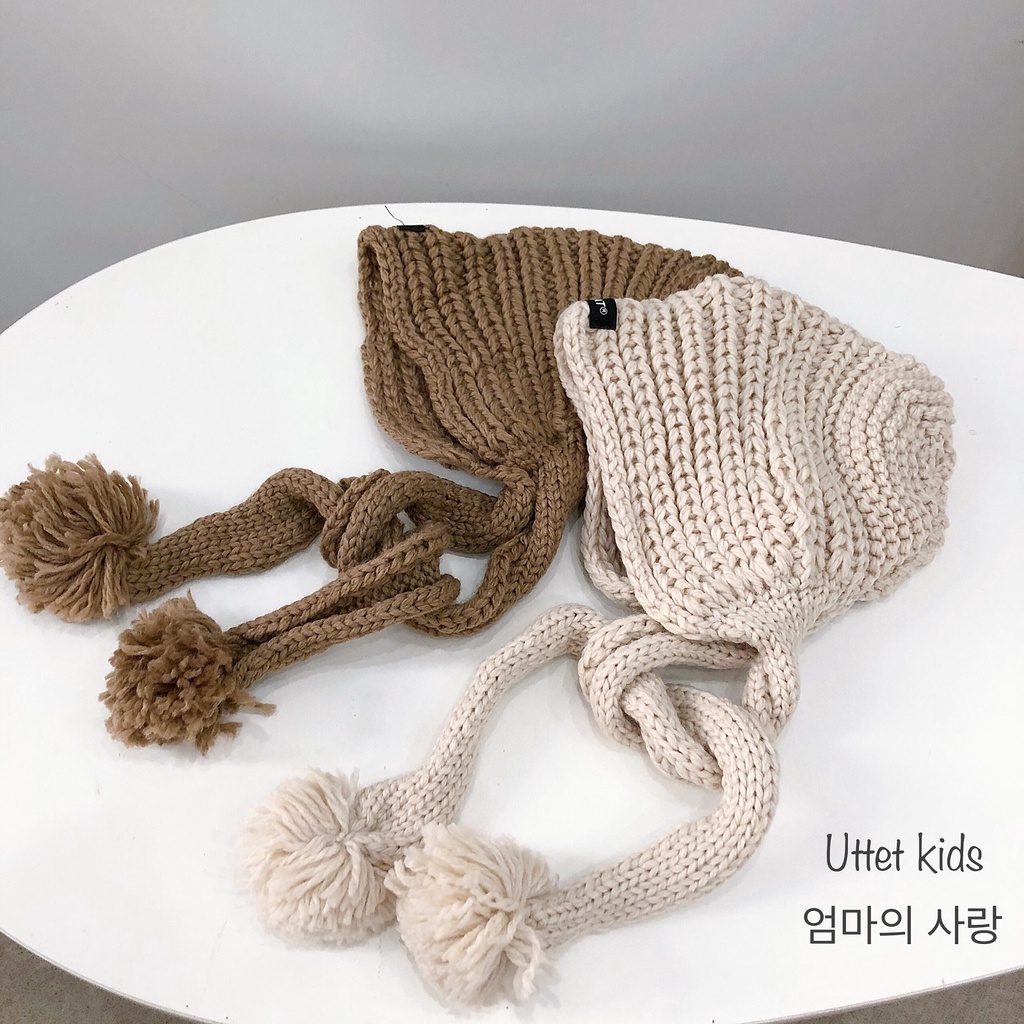 MŨ LEN VÀNH 52CM PHONG CÁCH HÀN QUỐC CHO BÉ GÁI VÀ BÉ TRAI