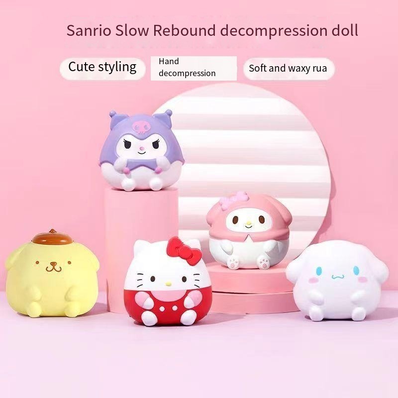 Đồ chơi giảm căng thẳng sanrio hello kitty cinnamoroll kuromi rebound decompression doll kawaii finger press vent relief toys quà tặng