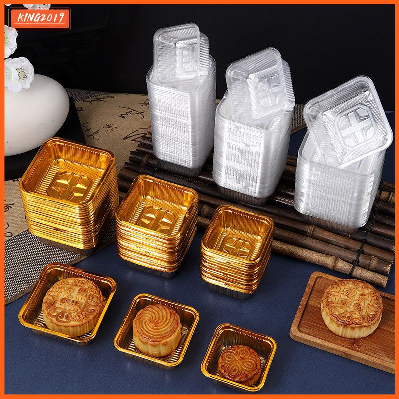 100 cái bánh cookie khay bên trong cho lễ hội mùa thu trung thu bánh trung thu bánh quy souffle hộp nhựa bao bì khay