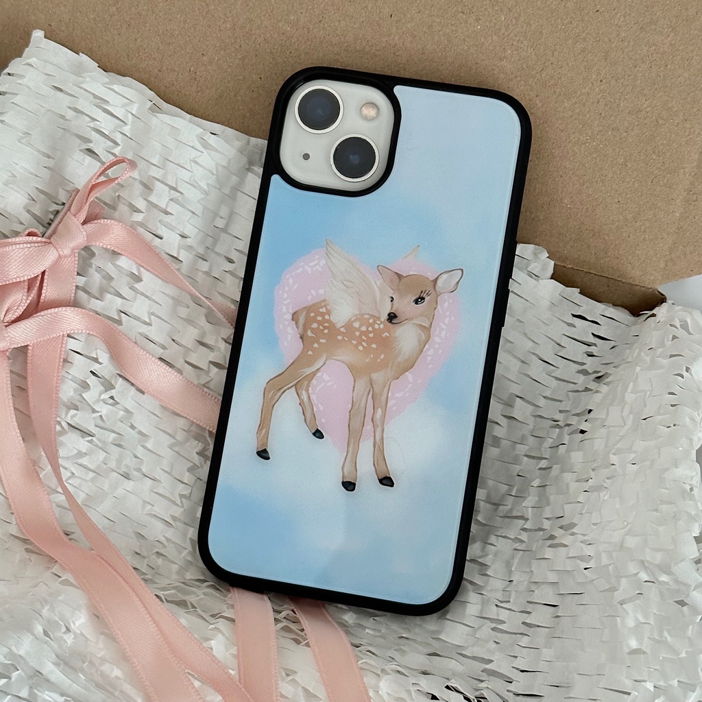 Bao Da Điện Thoại Họa Tiết Hươu Cho Iphone 15pro / 13pro / 14promax / 13promax / 12 / 11 / xsmax / xr Ốp