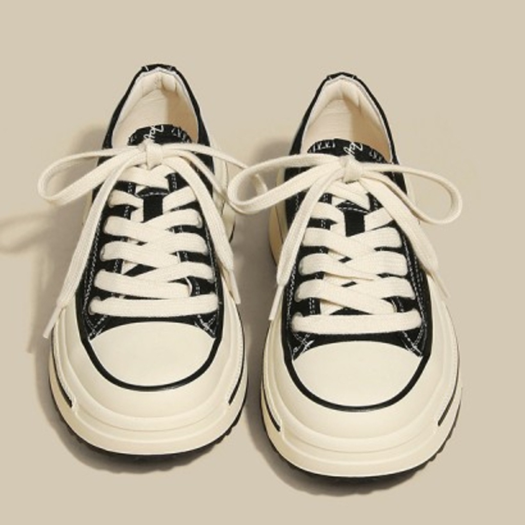 Giày thể thao mát mẻ, đế vải, tăng độ dày, quần áo nữ mùa xuân mới