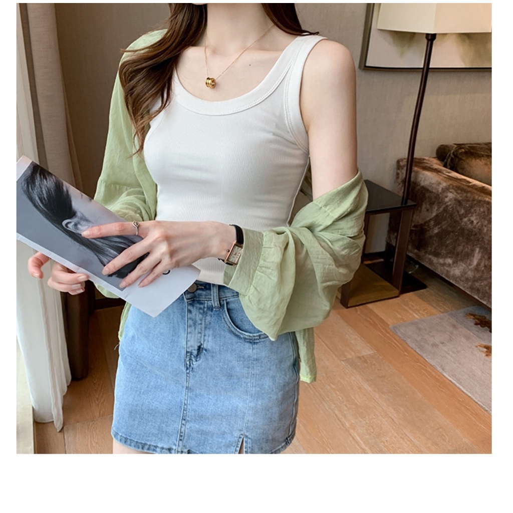 Wide-vai treo vest cho phụ nữ 's Quần áo mùa xuân yoga, áo ngắn và mỏng vào mùa hè.