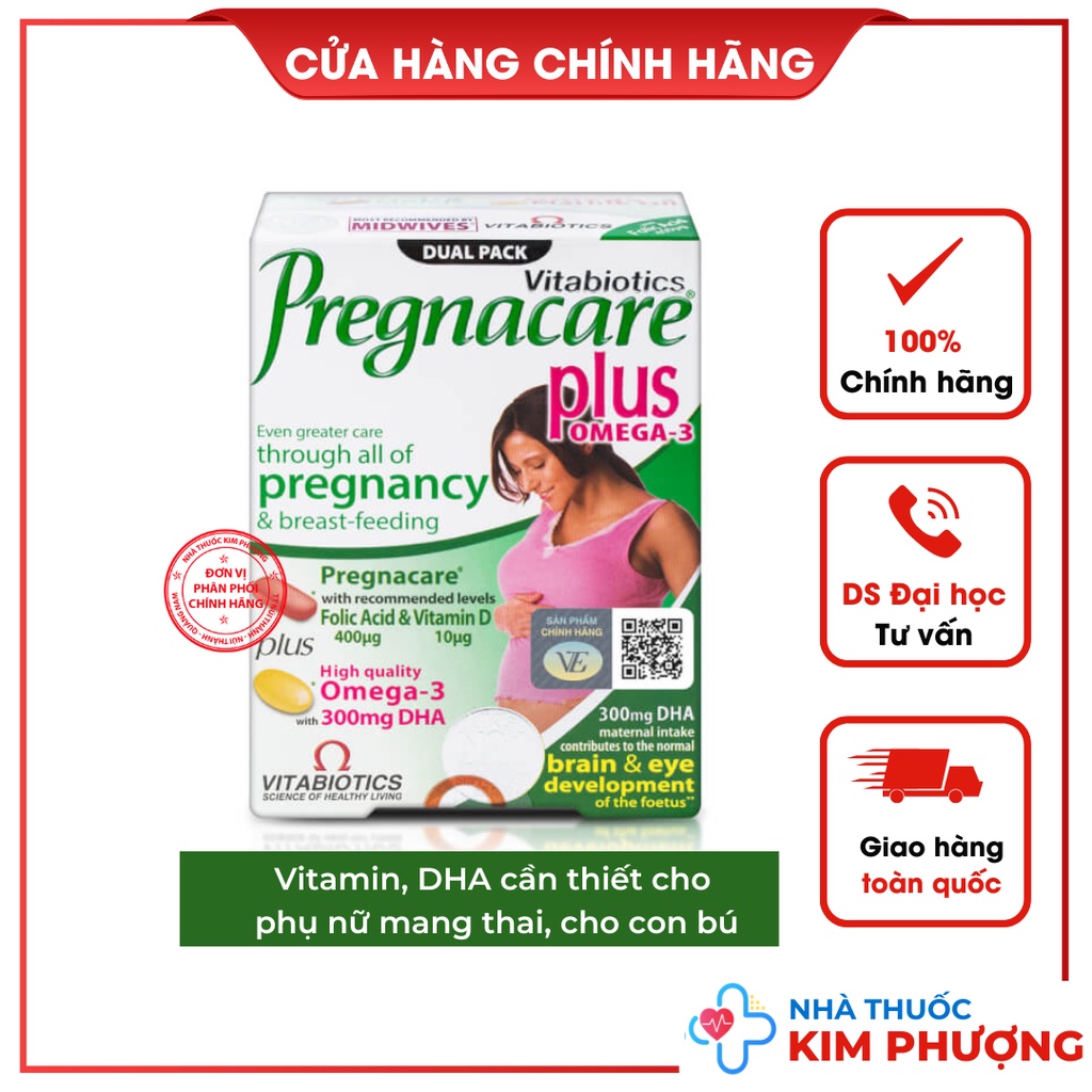 Viên Uống Pregnacare Plus - Cho Mẹ Bầu, sau sinh tăng Cường Sức Khỏe Nâng Cao Đề Kháng Hộp 56 Viên VitabioticsT