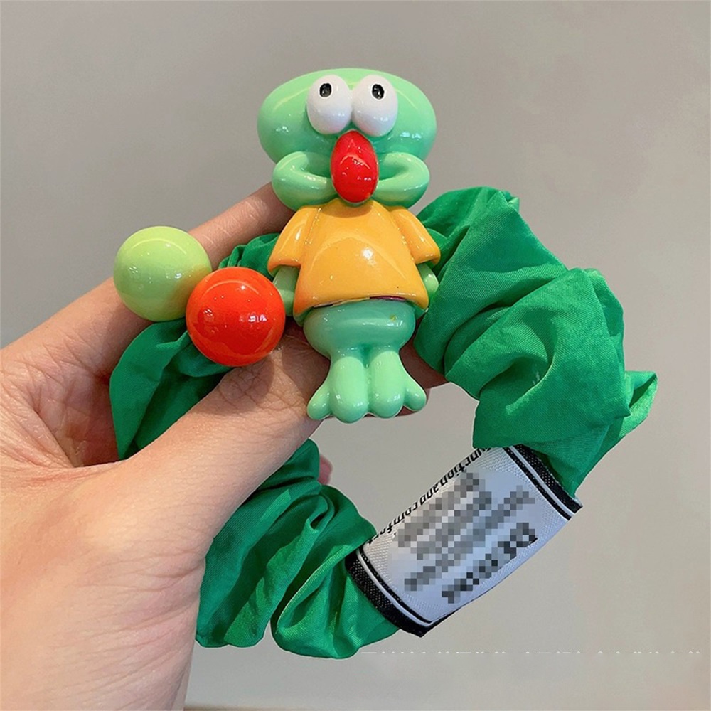 Phim hoạt hình spongebob dây buộc tóc scrunchies cô gái dễ thương bánh căng cao ngôi sao lớn kẹo màu phụ kiện buộc tóc