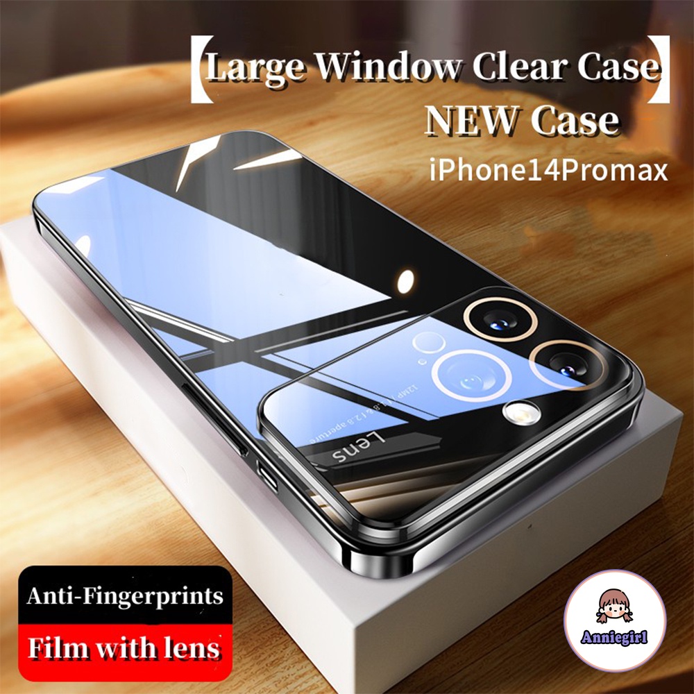 Máy ảnh cửa sổ lớn vỏ iphone trong suốt tương thích cho iphone 11 14 pro max vỏ ip13 pro max ốp lưng iphone 12 ốp lưng mềm tpu Ốp lưng di động
