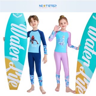 Đồ bơi trẻ em, cho bé trai và bé gái, tay dài quần dài chống nắng, họa tiết hoạt hình phù hợp cho bé từ 14kg đến 45kg