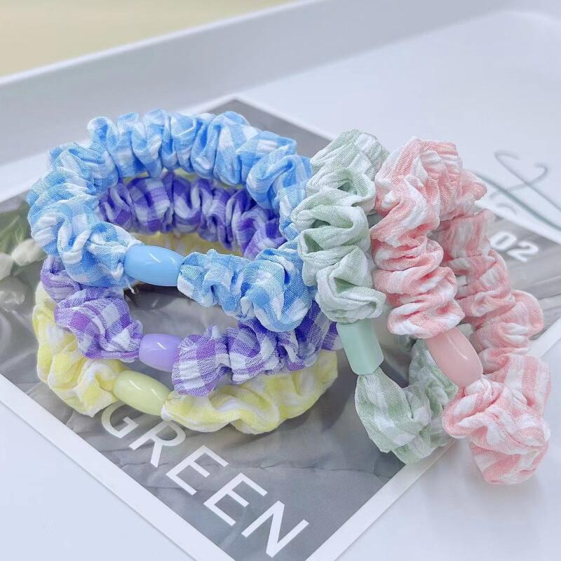 Barbie hair rope for kids girl organza rubber pink headress phụ kiện tóc