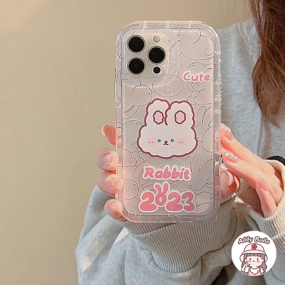 Ốp Điện Thoại TPU Mềm Trong Suốt Chống Bụi Bẩn In Hình Thỏ Hoạt Hình Dễ Thương Cho IPhone 14 Pro Max 13 12 11 Pro Max