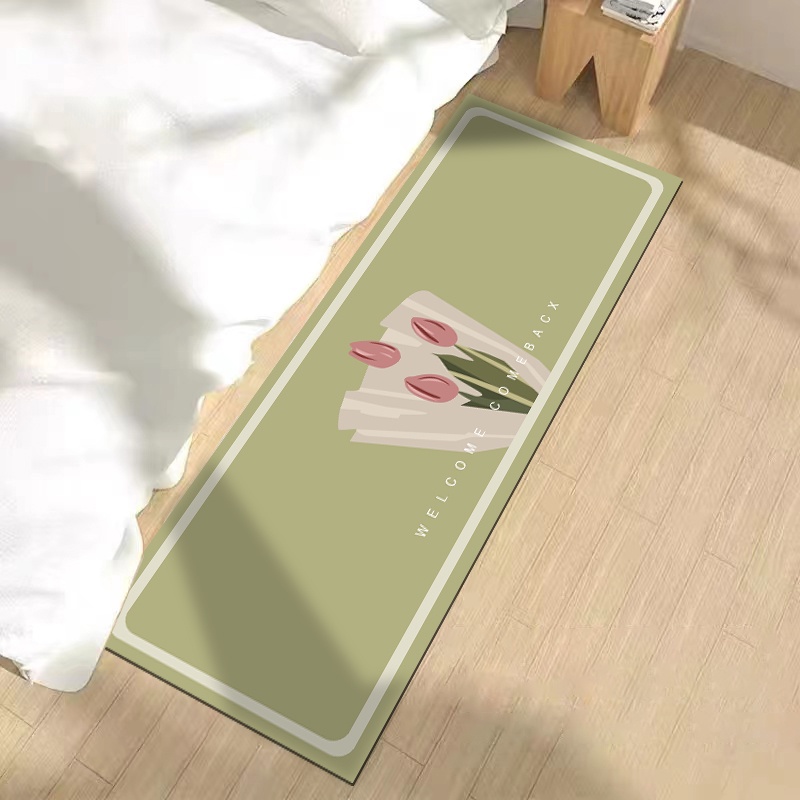 Thảm lót cửa chùi chân Chống Trượt Họa Tiết Hoa Tulip Phong Cách Bắc Âu