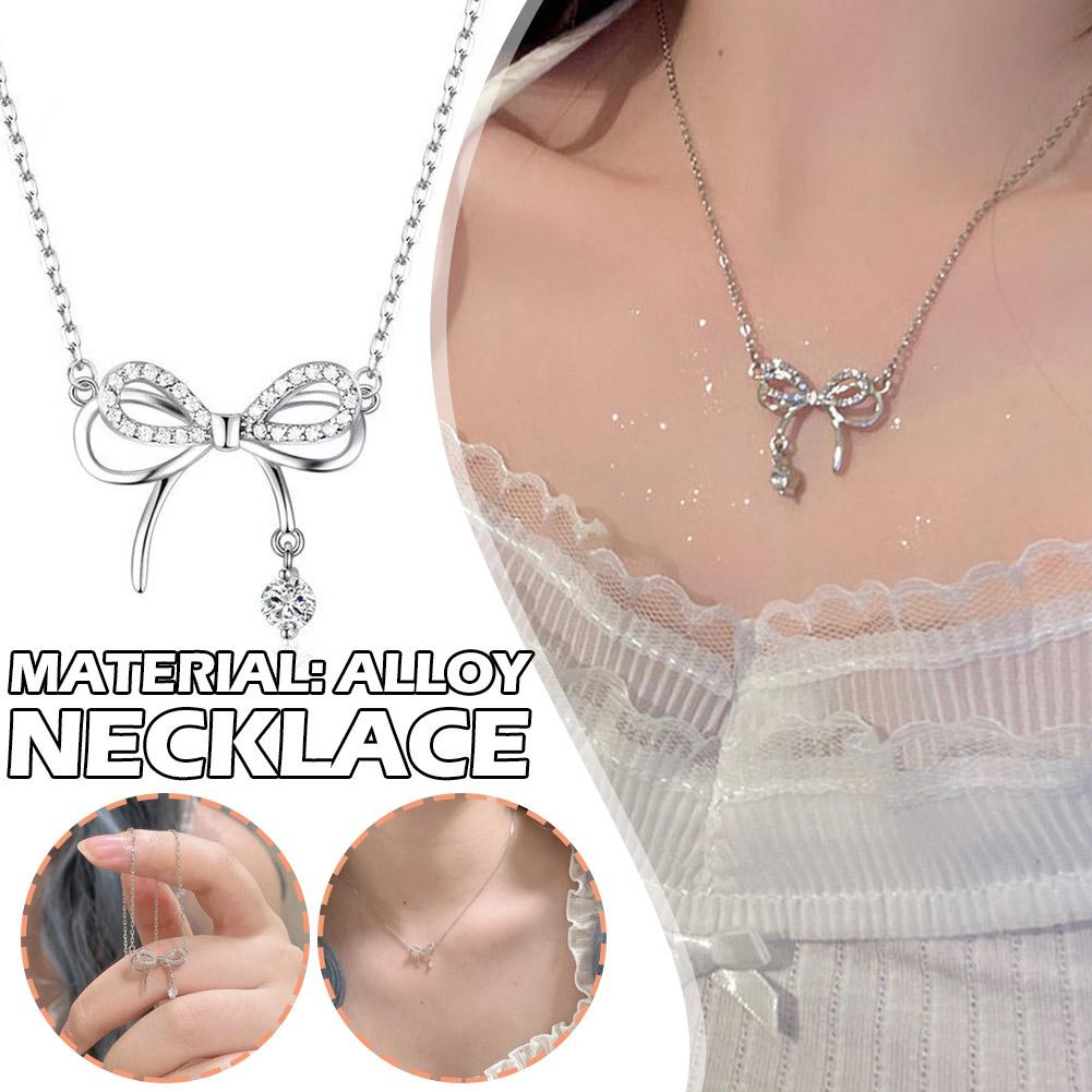 Vòng cổ Mặt Nơ Đính Đá Thời Trang Hàn Quốc T1E7