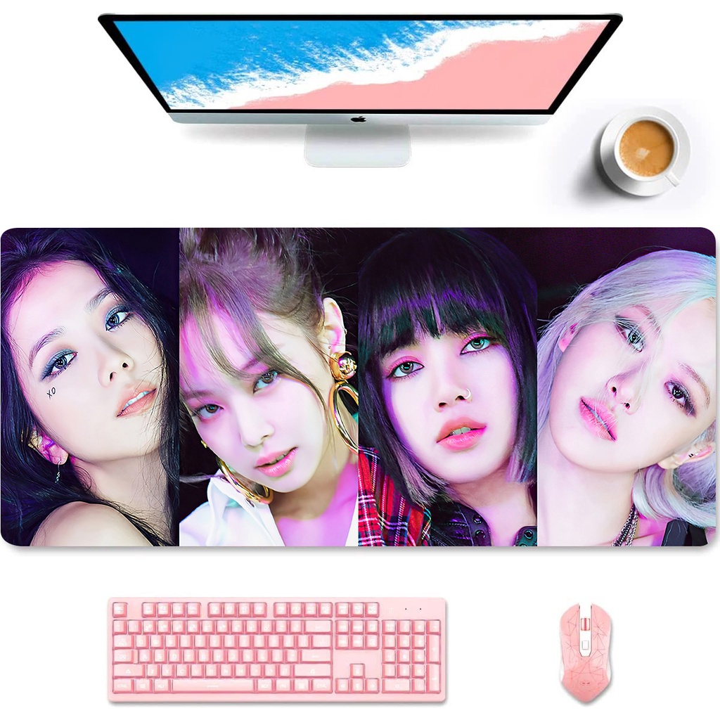 Tấm Lót Chuột Chống Trượt Hình BLACKPINK Jisoo, Jennie, Ros Và Lisa