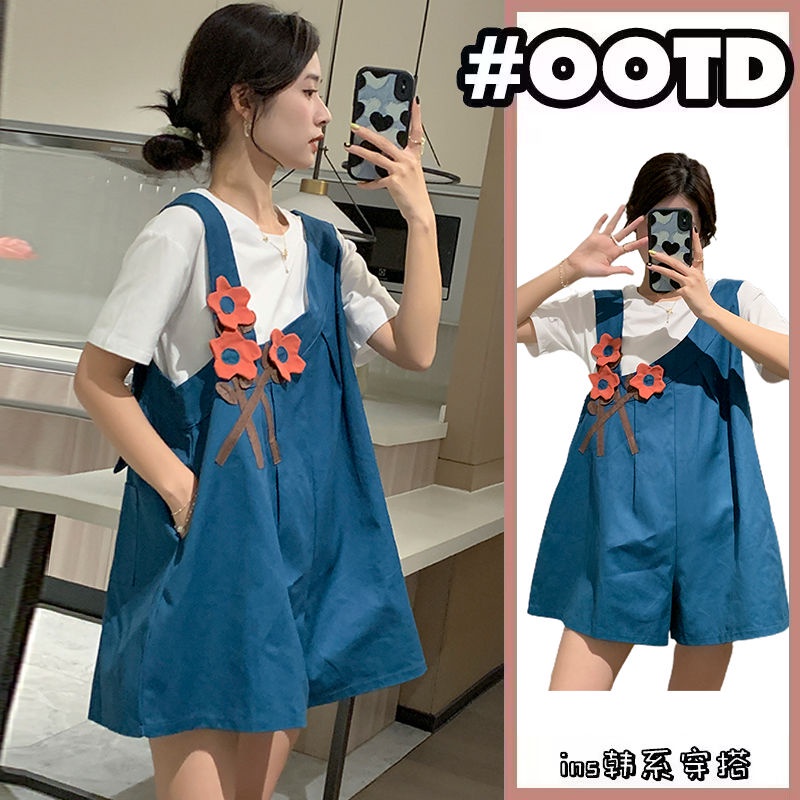 Bộ Đầm Ngắn Tay Thời Trang Mùa Hè Cho Mẹ Bầu
