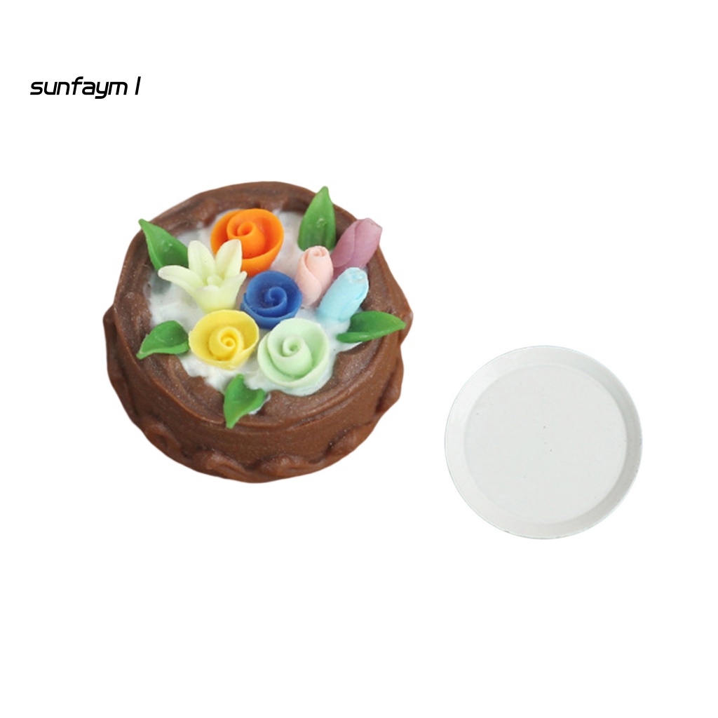 1 Bộ Mô Hình Bánh Kem Mini Kết Cấu Rõ Ràng Cho Nhà Búp Bê