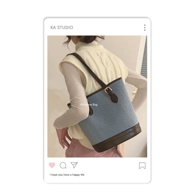 Túi Xách Denim Cỡ Lớn Thời Trang Hàn Quốc Dành Cho Nữ